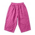 thumbnail image 4 of fheaev Wide Leg Shorts for Women Elastic Waist Knee Length Loose Fit with Pockets Summer Casual Beach Vacation Wear M-3XL, 4 of 6