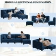 thumbnail image 6 of Sobaniilo 116" Sectional Sofa Couch with Reversible Chaise, Velvet L-Shaped Couch Sofa 4-seat Modular Large Sectional Couch with Ottoman for Living Room, Upholstered Cushion, Dark Blue, 6 of 7