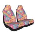 thumbnail image 3 of Car Seat Covers Are Protected From Dust And Spillage And Elastic Straps Are Easy To Install For Easy Car Suv Truck Delivery Darkmagenta Tie-Dye Background Rainbow Colors (2) 1, 3 of 8