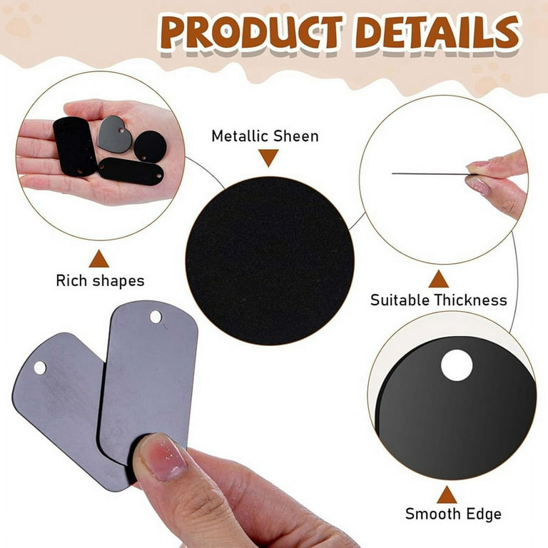 120 Pcs Stamping Blanks Aluminum Tags for Engraving Round Heart