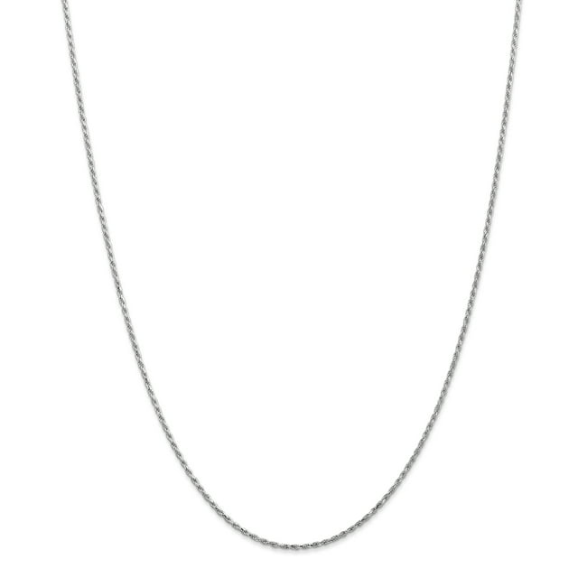 Chaîne en Corde Fabriquée à la Machine en Or Blanc 14K 1.30mm