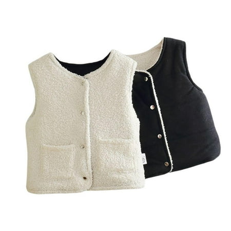 

0-5T Sleeveless Outwear Double-wear Baby Boys Girls Vests Toddler Waistcoat Children Outfits Kids Thicken Vest