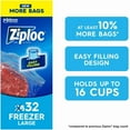 thumbnail image 1 of Ziploc® Freezer Bags with Stay Open Technology, Large, 28 Bags, 1 of 4