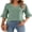 Gray Green, variant on Weardear Women's Ruffle 3/4 Sleeves Tops Summer Fall V Neck Shirt Dressy Casual Loose Tunic Tops