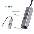 thumbnail image 2 of 1000Mbps Ethernet Adapter Type-C to RJ45 4 In1 Hub 3 Ports USB3.0 5Gbps OTG Splitter LAN Network Card for Laptops PC, 2 of 5