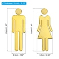 thumbnail image 2 of Uxcell 7.9" Bathroom Sign, 2 Pairs Brushed Men Women Restroom Sign Self-Adhesive Toilet Door Decor Sticker Gold Tone, 2 of 6