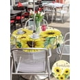 thumbnail image 5 of Outdoor Tablecloth with Umbrella Hole for Patio/Picnic/Party/Camping, Sunflowers Waterproof Table Cloth Round Cover Washable, Spring Botanical Watercolor Blossom Flowers (Dia 60"), 5 of 8
