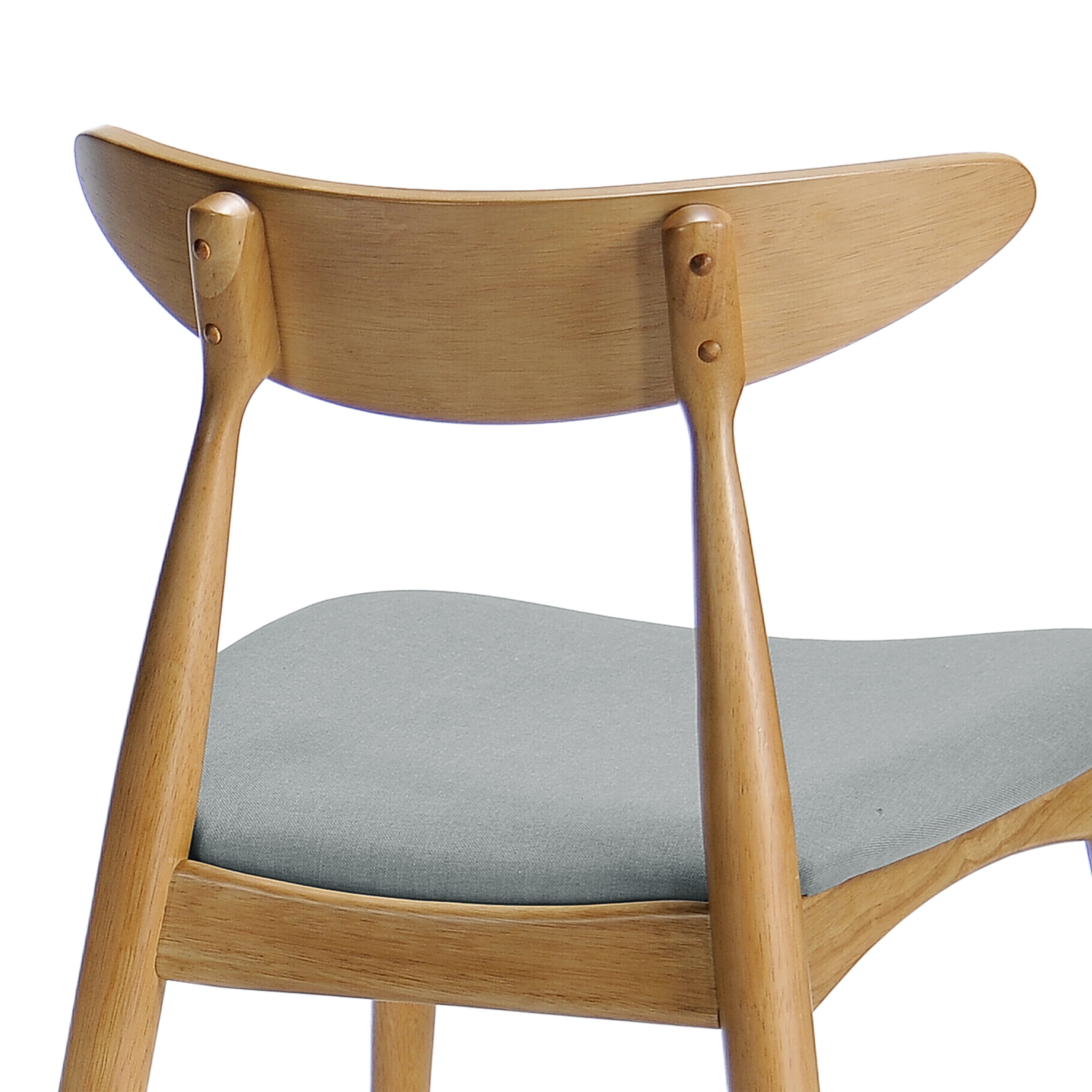 Noble House Branson Indoor Fabric Dining Chairs, Set of 2, Beige, Natural Oak