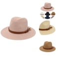 thumbnail image 1 of Panama Hat Straw Weaving UV Protection Men Women Foldable Anti Sun Cap for Beach, 1 of 8