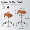 thumbnail image 2 of Taburete con ruedas BEWISHOME BMD01Z, altura regulable, color camel, 2 of 9