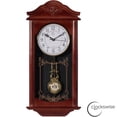 thumbnail image 3 of Quickway Imports - Vintage Grandfather Wood- Looking Plastic Pendulum Wall Clock for Living Room, Kitchen, or Dining Room, 3 of 9