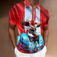 thumbnail image 1 of Adult Mens Polo Shirts Short Sleeve Quarter Zip Tees Shirt Basic Red Shirts Men, 1 of 4