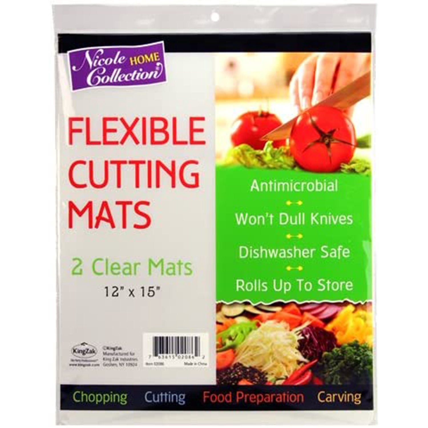 Flexible Plastic Cutting Board Mats set, Clear Kitchen Cutting Board Set of 2 Clear Mats (Qty-24)