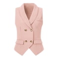 thumbnail image 1 of Chaleco elegante para mujer con doble botonadura y solapa sin mangas Rosa S, 1 of 6
