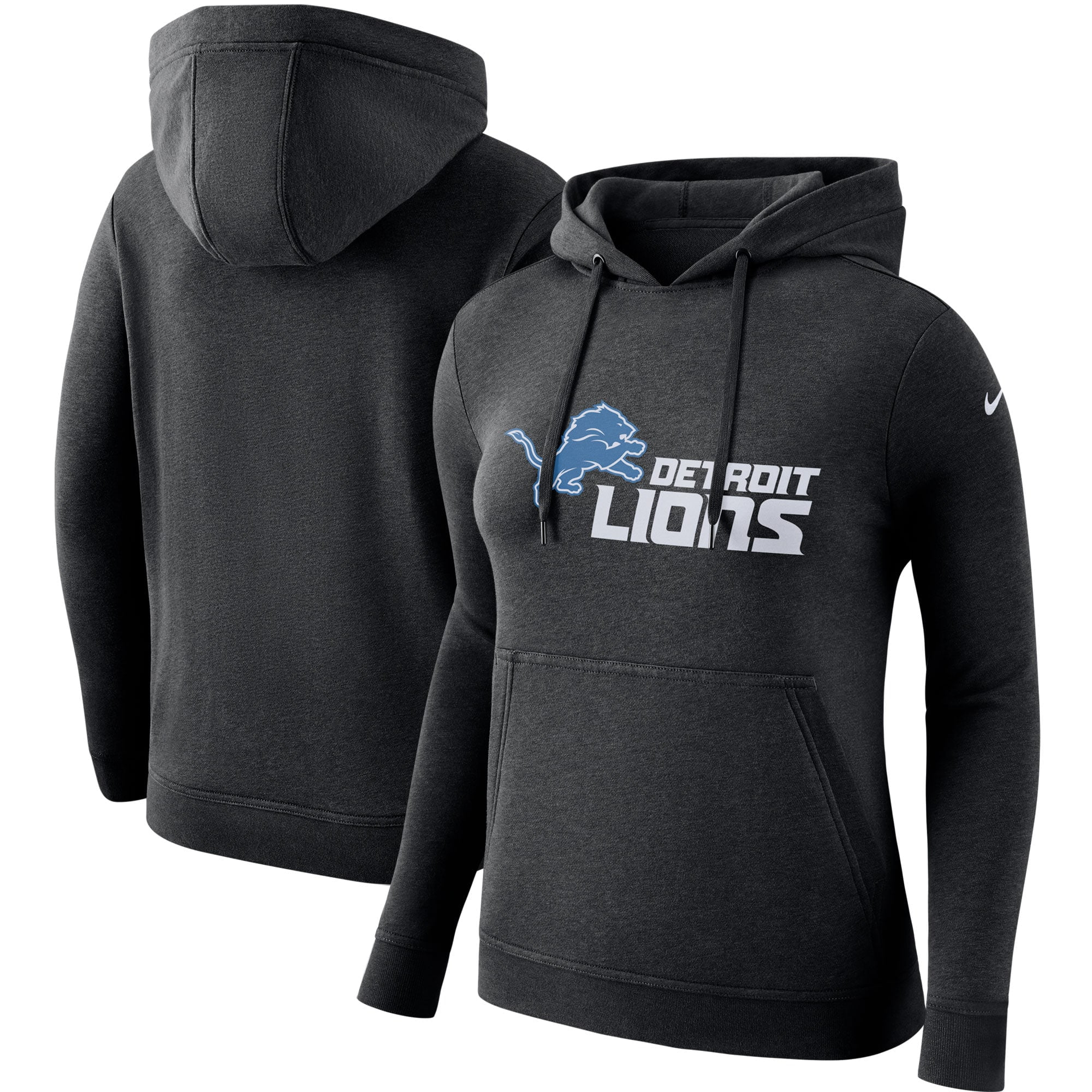 Detroit Lions Nike Women's Club Tri-Blend Pullover Hoodie - Black - Walmart.com - Walmart.com