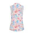 thumbnail image 5 of Trendfront Womens Sleeveless Polo Shirt Tropical Hibiscus Floral Print Quarter Zip Collared Golf Performance Sport Tops, 5 of 6