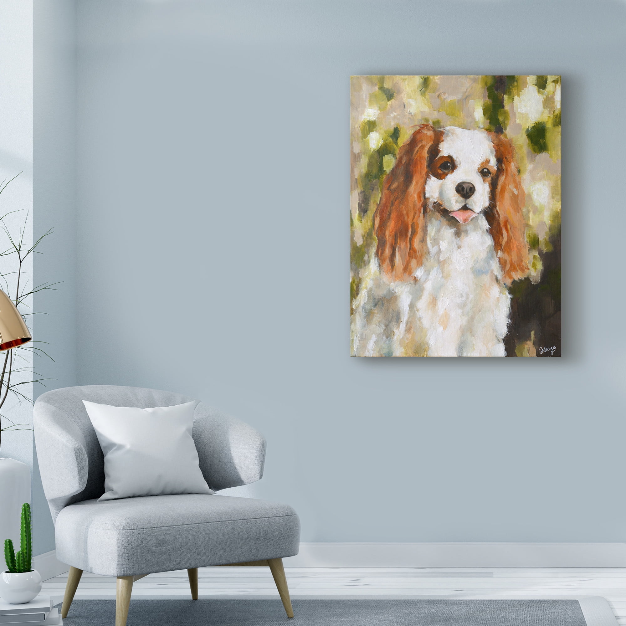 Trademark Fine Art 'Cavalier King Charles Abstract' Canvas Art by Solveiga