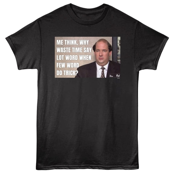 The Office Kevin Few Word Men's T-Shirt (Black, AdultS)