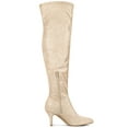 thumbnail image 3 of BLISSFUL STEP Women's Glitter Pointed Toe Stiletto Heels Over the Knee High Boots Gold 11, 3 of 7