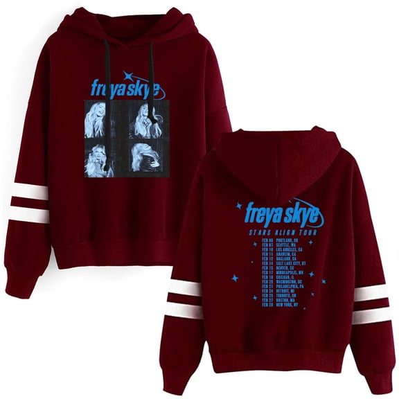 Freya Skye merch Stars Align Tour Hooded pop music outfits  drawstring pocketless  sweatshirt men/women fans  pullover