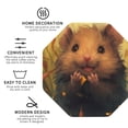 thumbnail image 3 of Naloa Cute Sunflower Guinea Pig Leather Coasters for Drinks, Durable Drink Coasters 4 Set for Tabletop Protection, Luxurious Home Décor and Housewarming Gift ( {designName})Octagon, 3 of 6