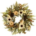 thumbnail image 2 of Northlight Pumpkins, Sunflowers and Fern Artificial Floral Fall Harvest Wreath - 28", 2 of 9