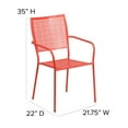 thumbnail image 4 of Flash Furniture Oia Commercial Grade 5 Pack Coral Indoor-Outdoor Steel Patio Arm Chair with Square Back, 4 of 11