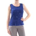 thumbnail image 3 of Jm Collection Petite Sequined Jacquard Shell (Bright Saphire, PM), 3 of 5