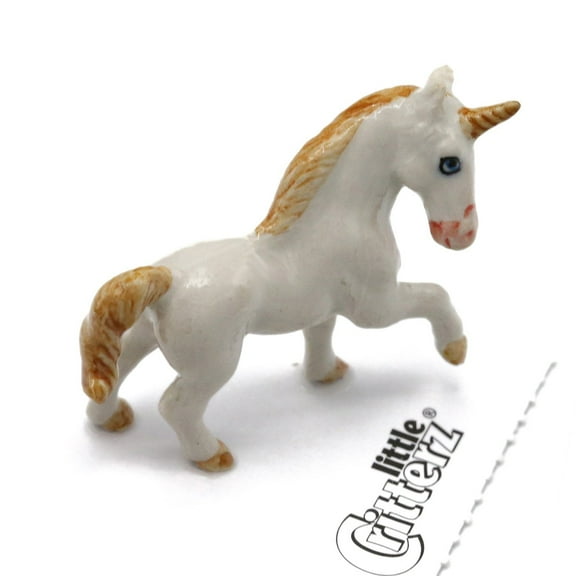 Little Critterz White Unicorn Magic Hand-painted - Home Decor Animal Decorative Figurine Birthday Gift - Miniature Porcelain Figurine