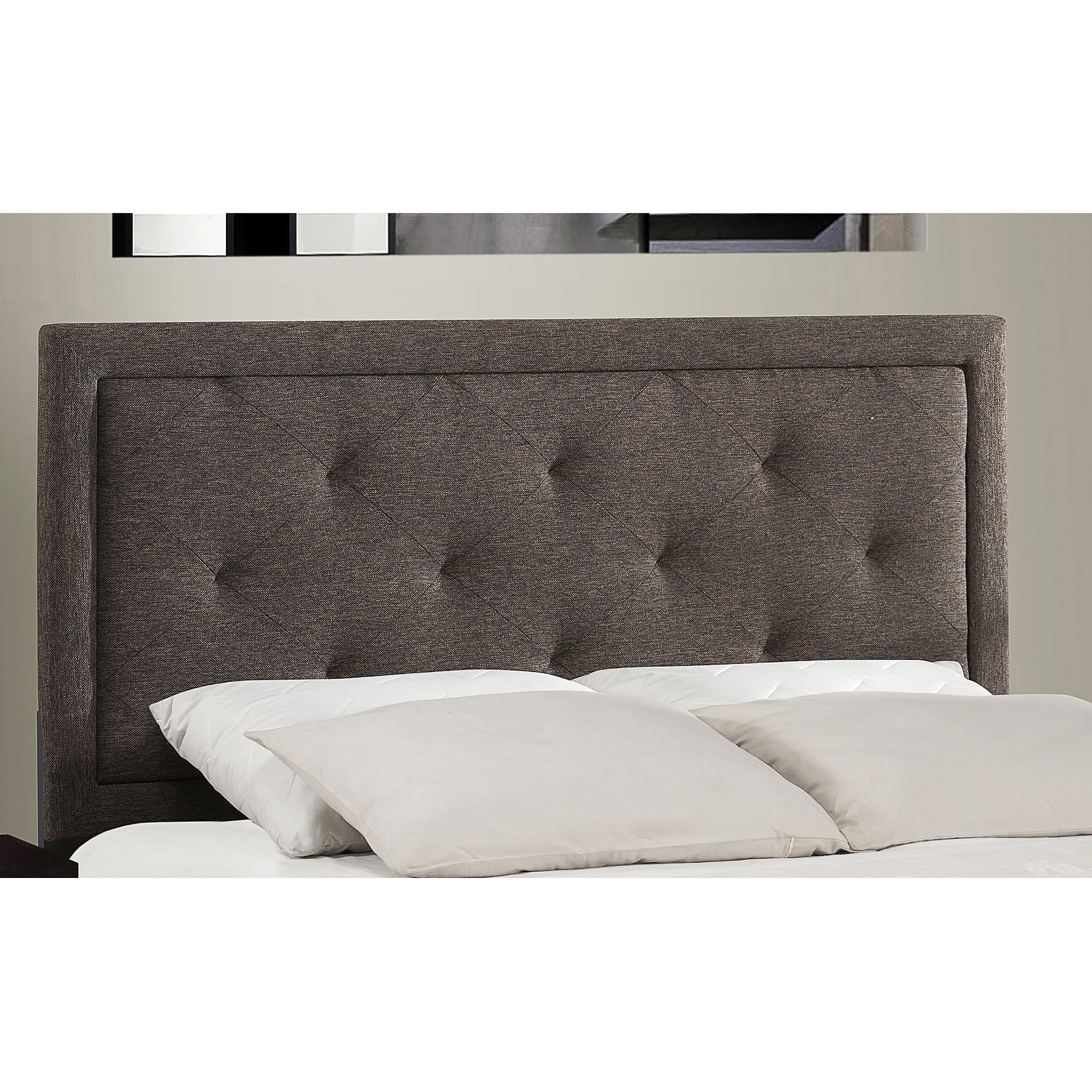 Hillsdale Furniture Becker Tufted Upholstered King Headboard, Dark