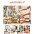 thumbnail image 3 of Wilprep Chafing Dish Buffet Set 2 Pack 5qt Stainless Steel Food Warmers with Glass Lid, 3 of 14