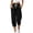 Black, variant on Womens Capri Pants Casual Waffle Knit Fall Drawstring Elastic High Waist Baggy Capris Loose Lightweight Comfy Elastic Cuffed Cropped Lounge Trousers with Pockets