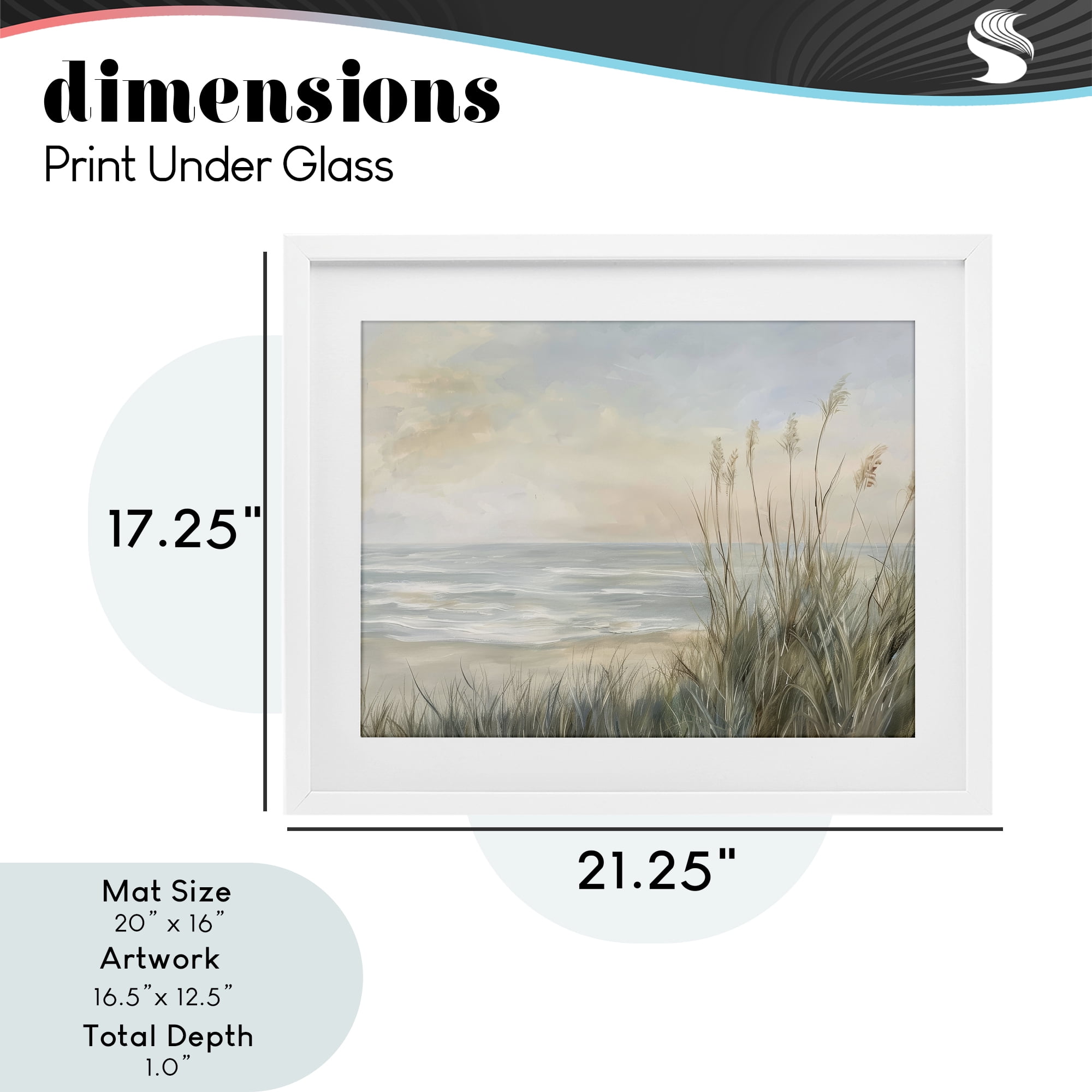 Stupell Industries Scenic Beach Dunes at Dawn White Framed Print Under Glass, design by Petal Prints Design