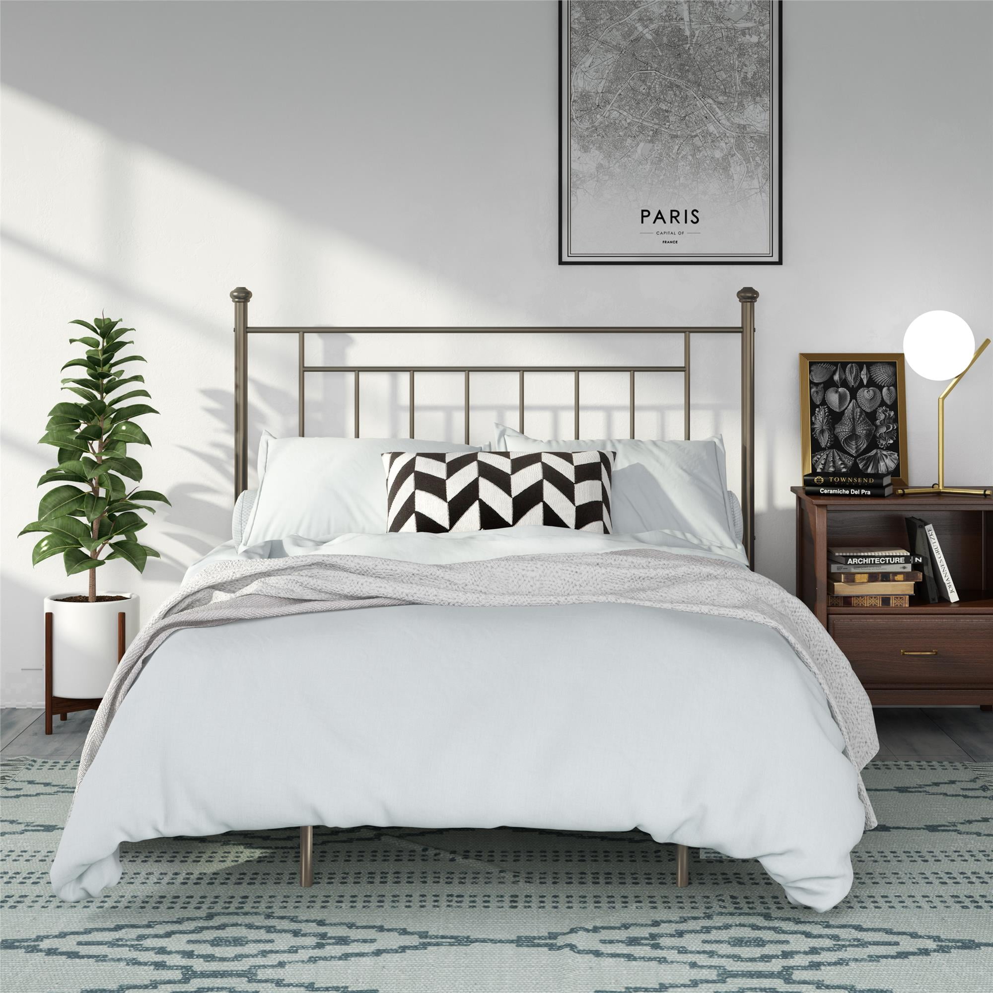 Mainstays Tempo Full/Queen Metal Headboard, Bronze