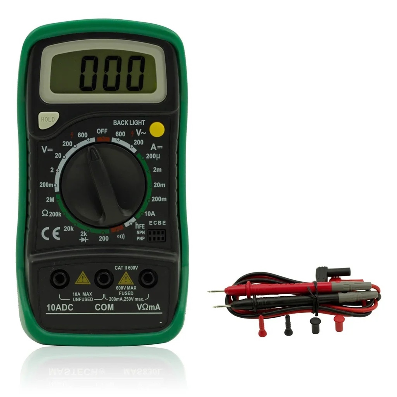 Mini Handheld LCD Display Digital Multimeter DC Current Tester Backlight Data Hold Continuity Diode HFE Test ,Battery Test