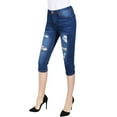 thumbnail image 2 of 2Luver, Women's, Stretchy 5 Pocket Skinny Capri Jeans, Medium Blue Wash, 9, 2 of 3