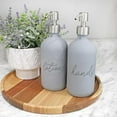 thumbnail image 2 of 16oz Gray Pump Bottles (2-Pack); Gray Coated Glass Soap Dispenser Pump Bottles for Lotion, Hand Care & Liquid Soap$$Home Decor, Kitchen, & Other, 2 of 9