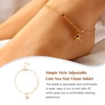 thumbnail image 2 of Tobillera Qarigey de cadena ajustable Universal duradera estrella de mar geométrica Oro, 2 of 6