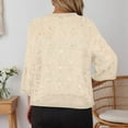 thumbnail image 5 of Arlun Black Lace Cardigans for Women 3/4 Sleeve Knit Open Front Elegant Lightweight Casual Tops Basic Solid Color Thin Breathable Fall Fashion Outwear for Daily Wear Beige L, 5 of 5