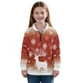 thumbnail image 3 of Xoenoiee Christmas Deer Snowflake Star Print Girls' 1/4 Zipper Sweatshirts Xmas Casual Oversized Long Sleeve Pullover Tops Cute Half Zipper Hoodie Sweater, Size 13-14 Years, 3 of 7