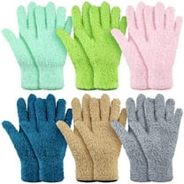 6 Pairs Microfiber Dusting Gloves, Dusting Cleaning Gloves Microfiber Gloves for Plants House Blinds Car Dust Mitt (Fresh Color,Medium)