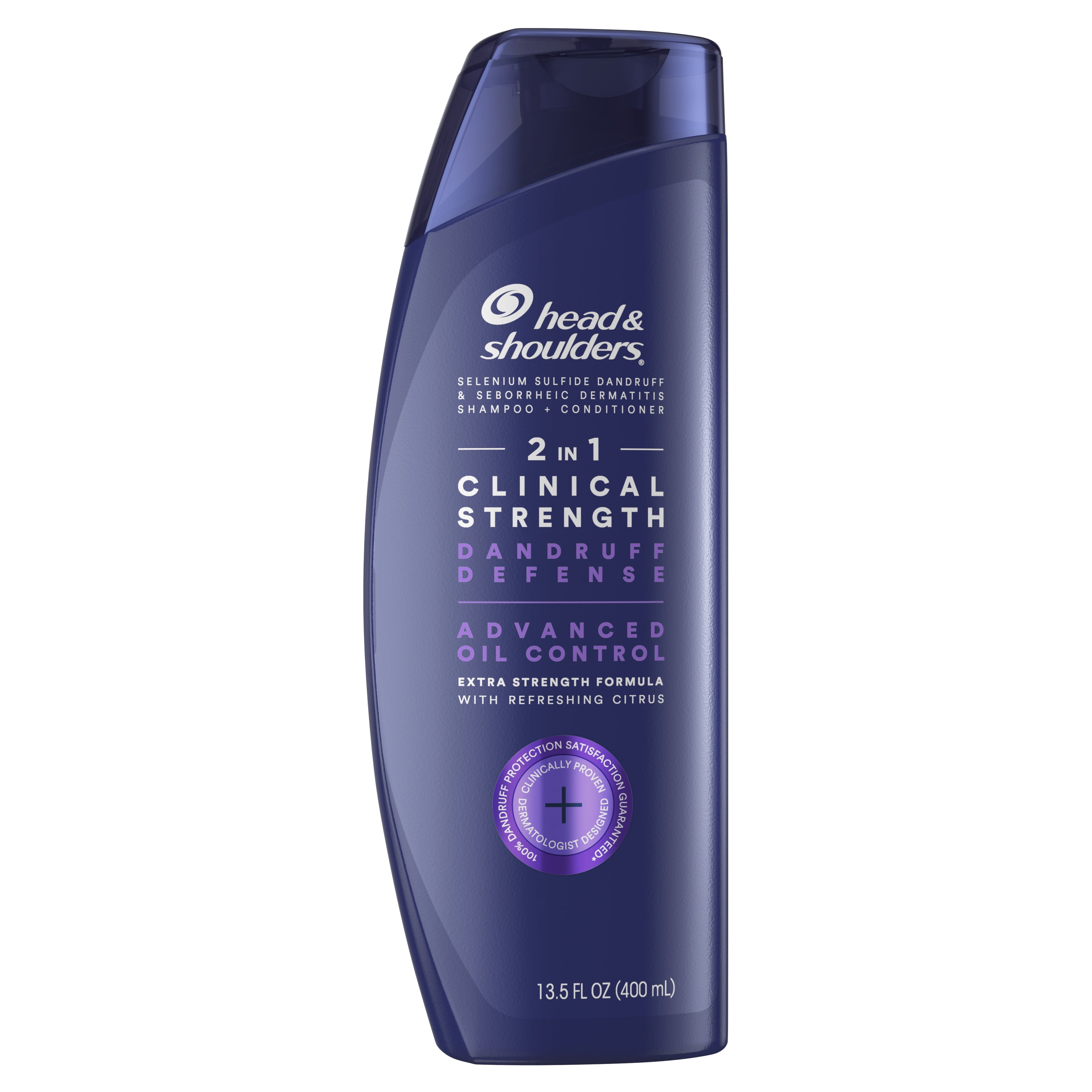 Head and Shoulders Dandruff 2 in 1 Shampoo, Clinical Oil Control, 13.5 oz