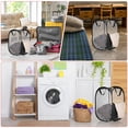 thumbnail image 2 of Cesto de lavandería de malla Uxcell con bolsillo lateral - Cesto plegable para viajes y residencias estudiantiles - Negro, 2 of 6