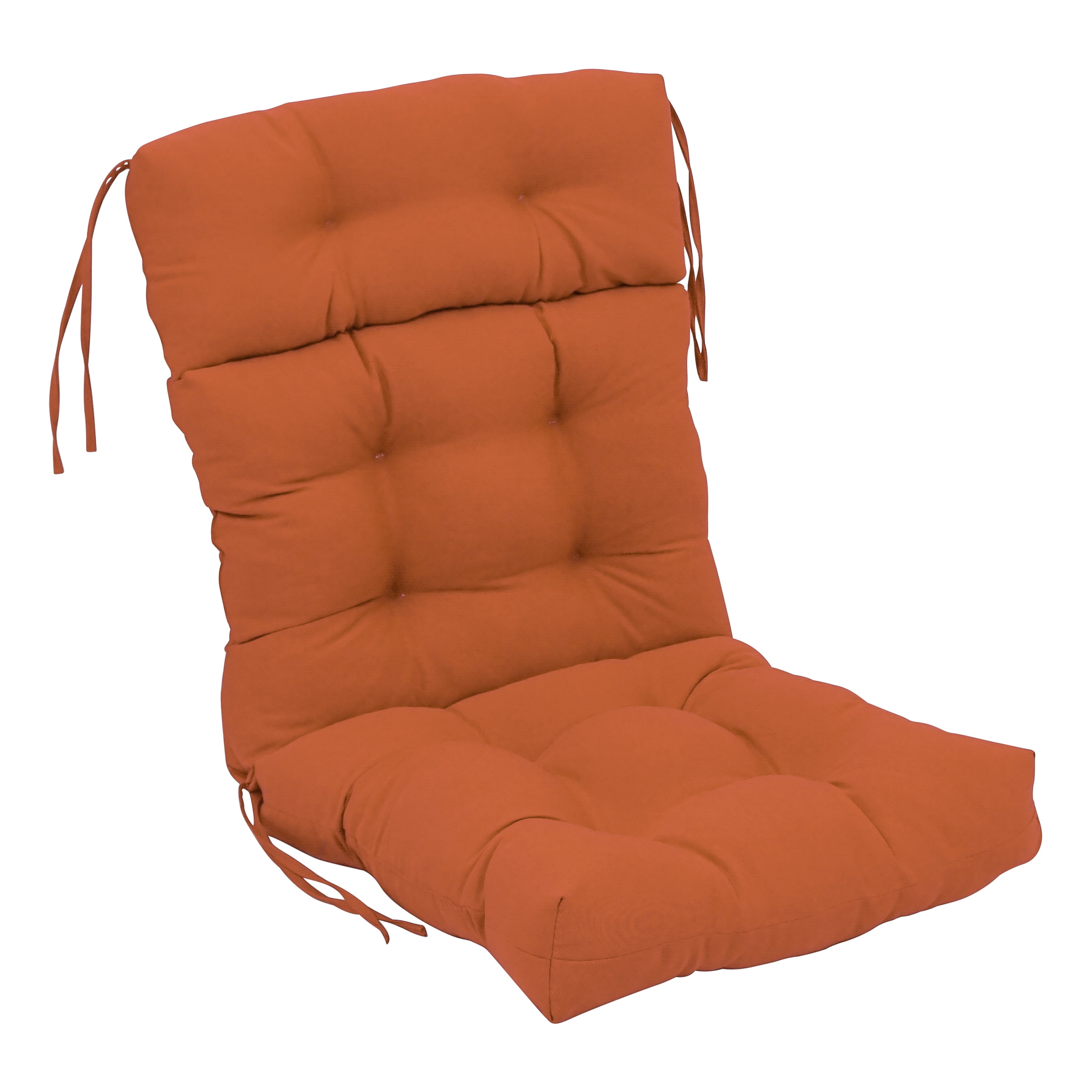 20 inch By 42 inch Solid Twill Tufted Chair Cushion Orange Color 20 inch By 42 inch Solid Twill Tufted Chair Cushion Orange Color
