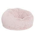 thumbnail image 2 of Emma + Oliver Oversized Blush Furry Refillable Bean Bag Chair for All Ages, 2 of 9