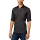 thumbnail image 1 of Calvin Klein - Camisa de manga larga con dos bolsillos para hombre, color negro, XX-Large Calvin Klein Botones al frente, 1 of 1
