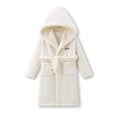 thumbnail image 2 of Linfrsh Boys Girls Kids Soft Flannel Bathrobe,Thickened Warm Hooded Sleep Robe with Waist Tie,Plush Cozy Loungewear for Fall Winter for 2T 3T 4T 5T 6T 7T Toddler Pajamas,Size 2-4 Years, 2 of 4