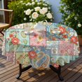 thumbnail image 4 of Pioneer Flower Floral Print Pattern Round Tablecloth 60 X 60 Inch, Wrinkle Resistant Wipeable Table Cloth for Kitchen Dining Picnic Patio Party, 4 of 6