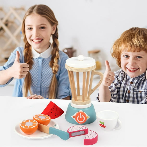 Maker Blender Set Wooden Smoothie Machine Juicer Toy Play Kitchen