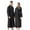 Black, variant on FAHXNVB Mens Fleece Robe Lightweight Soft Winter Warm Fleece Bathrobe Shower Spa Plush Soft Long Robe With Belt and Pockets